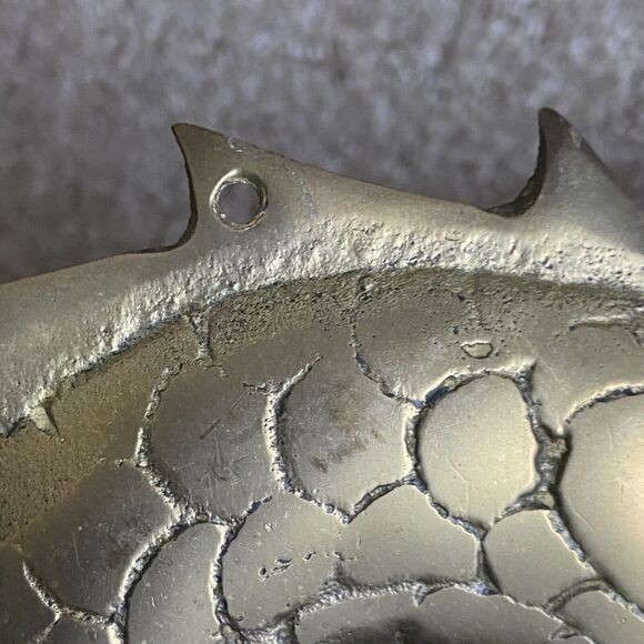 Vintage Brass Wall Hanging Dragon Figure 7”22” Long mid centry modern - Picture 6 of 9